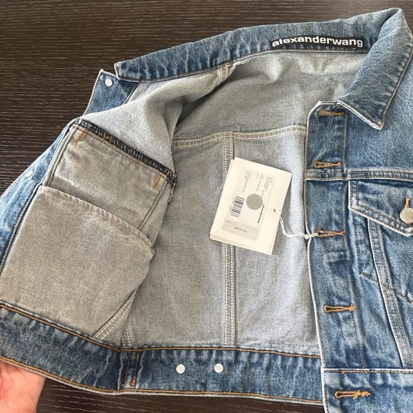 Alexander Wang Light Blue Shrunken Trucker Jacket - Picture 2 of 7